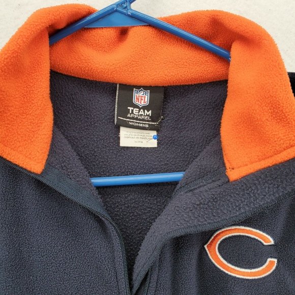 CHICAGO BEARS Sweater NFL Women's Long Sleeve 1/4 Zip Fleece Pullover Blue Med - Picture 7 of 12